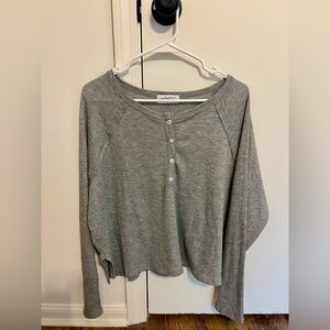 CJLA Heather Gray Long-Sleeve Henley Top